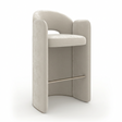 White Velvet Bar Stool | Caracole Overlap | Oroatade.com
