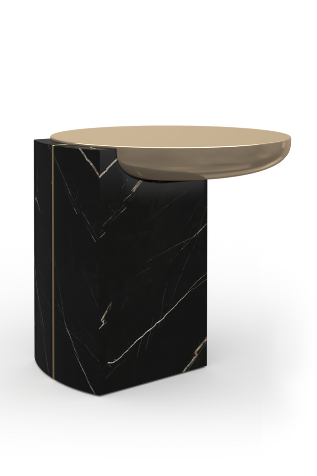 Black Marble Base Side Table | Caracole Overlap | Oroa.com
