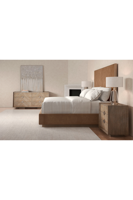 Brown Channel-Tufted Bed | Caracole Meet U In The Middle | Oroa.com