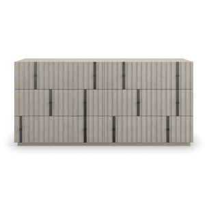   Gray Slatted 6-Drawer Dresser | Oroa.com