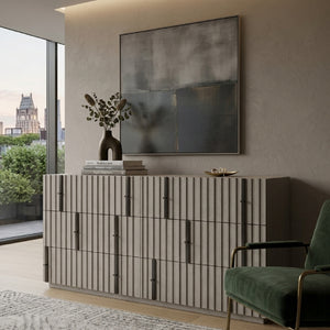   Gray Slatted 6-Drawer Dresser | Oroa.com