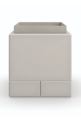 Taupe Leather Side Table | Caracole Bindi | Oroa.com