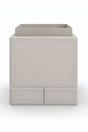 Taupe Leather Side Table | Caracole Bindi | Oroa.com