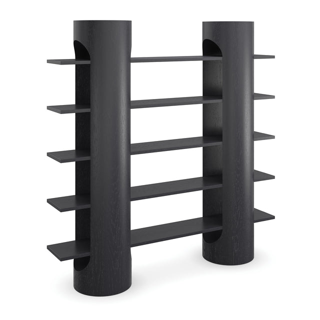 Modern furniture - Black Wooden 5-Shelf Bookcase - www.oroa.com