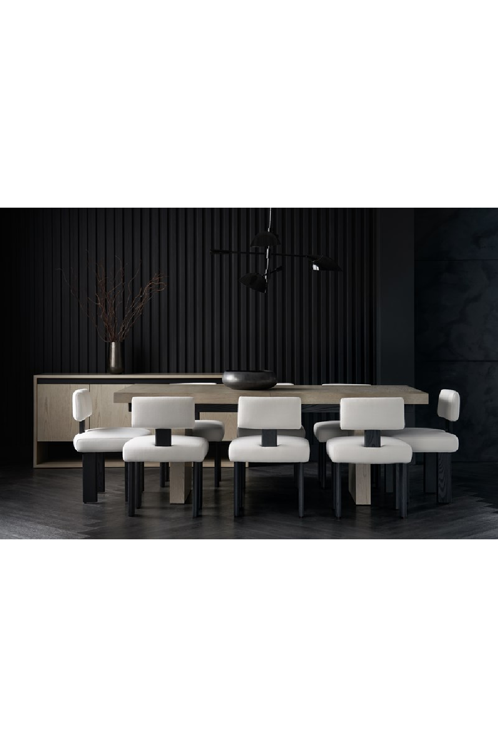 White Linen Modern Dining Chair | Caracole Perry | Oroa.com