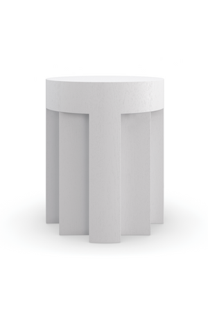 White Faceted Side Table | Caracole Eli | Oroa.com