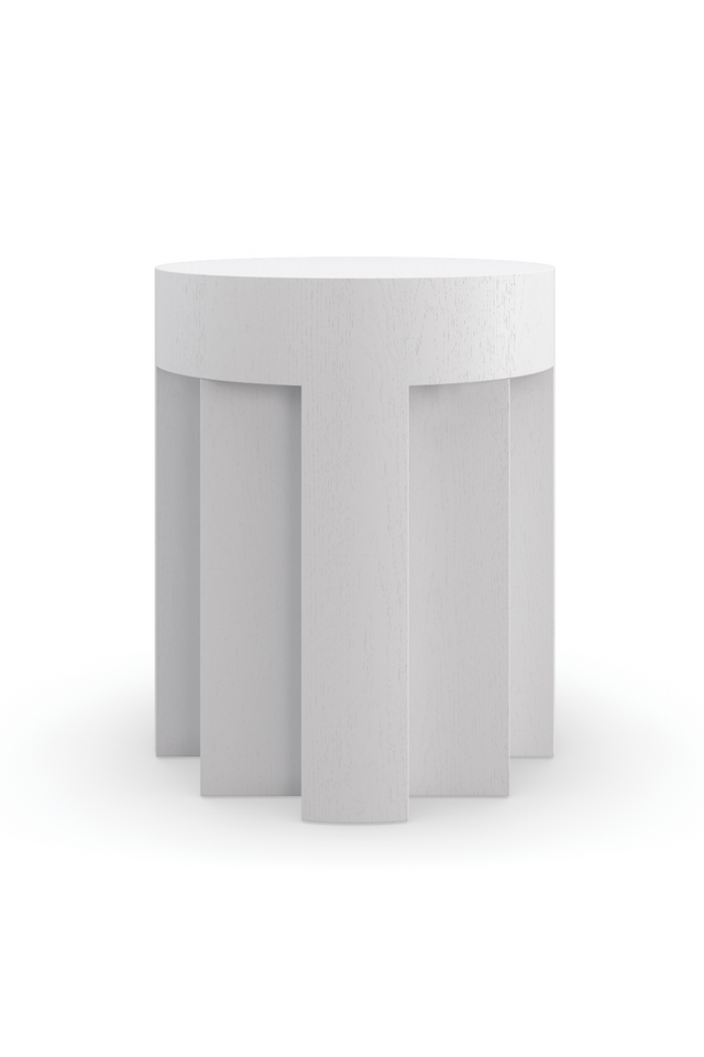 White Faceted Side Table | Caracole Eli | Oroa.com