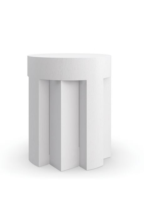 White Faceted Side Table | Caracole Eli | Oroa.com