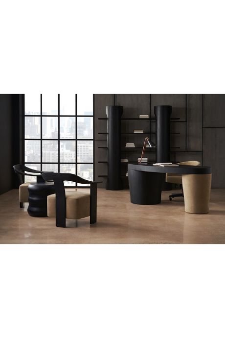 Brown Suede Seat Accent Chair | Caracole Luca | Oroa.com