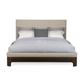 Neutral-Toned Quilted Bed – Moderne – front view