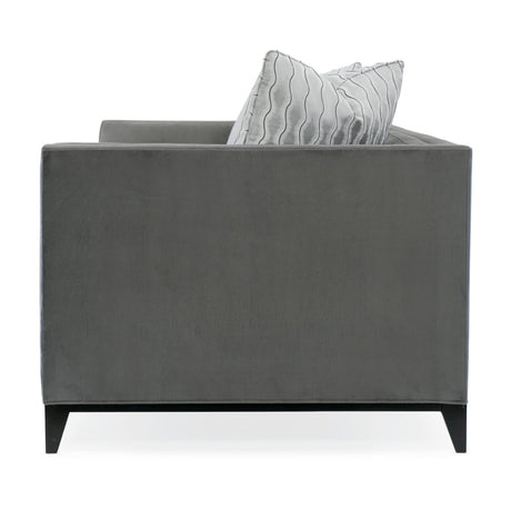 Gray Velvet Tufted Sofa | Caracole Grace
