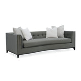 Gray Velvet Tufted Sofa | Caracole Grace