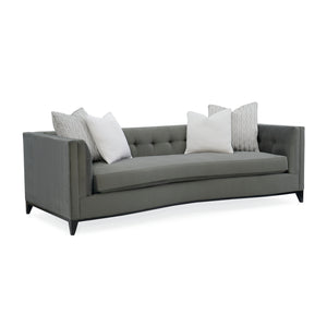   Gray Velvet Tufted Sofa | Oroa.com