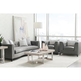 Gray Velvet Tufted Sofa | Caracole Grace