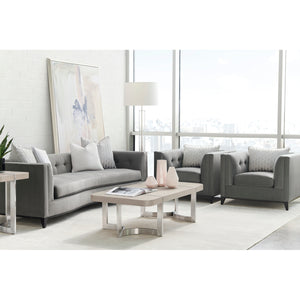   Gray Velvet Tufted Sofa | Oroa.com