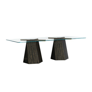   Striated Black Base Dining Table | Oroa.com