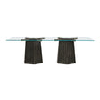 Striated Black Base Dining Table – Vector – front view