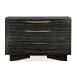 Striated Black 3-Drawer Dresser – Vector – front view