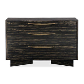 Striated Black 3-Drawer Dresser – Vector – front view