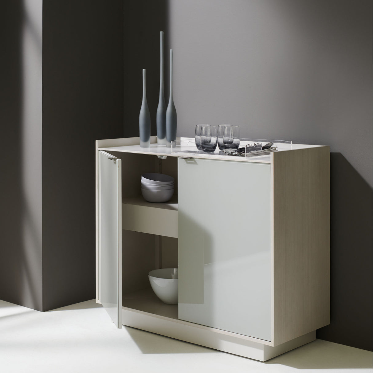   Gray 2-Door Chest | Oroa.com