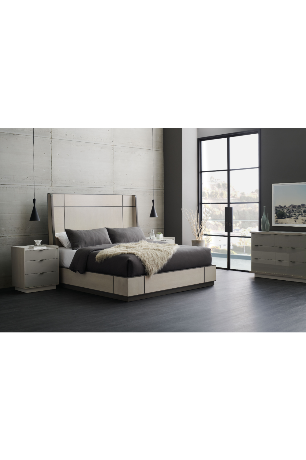 Ash Taupe Modern Nightstand | Caracole Expressions | Oroa.com