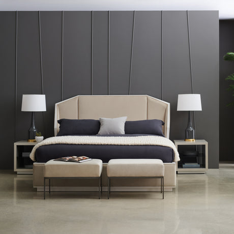   Beige Upholstered Bed | Oroa.com