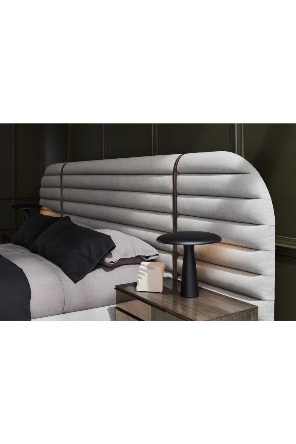 Gray Channeled Bed Side Panels | Caracole La Moda | Oroa.com