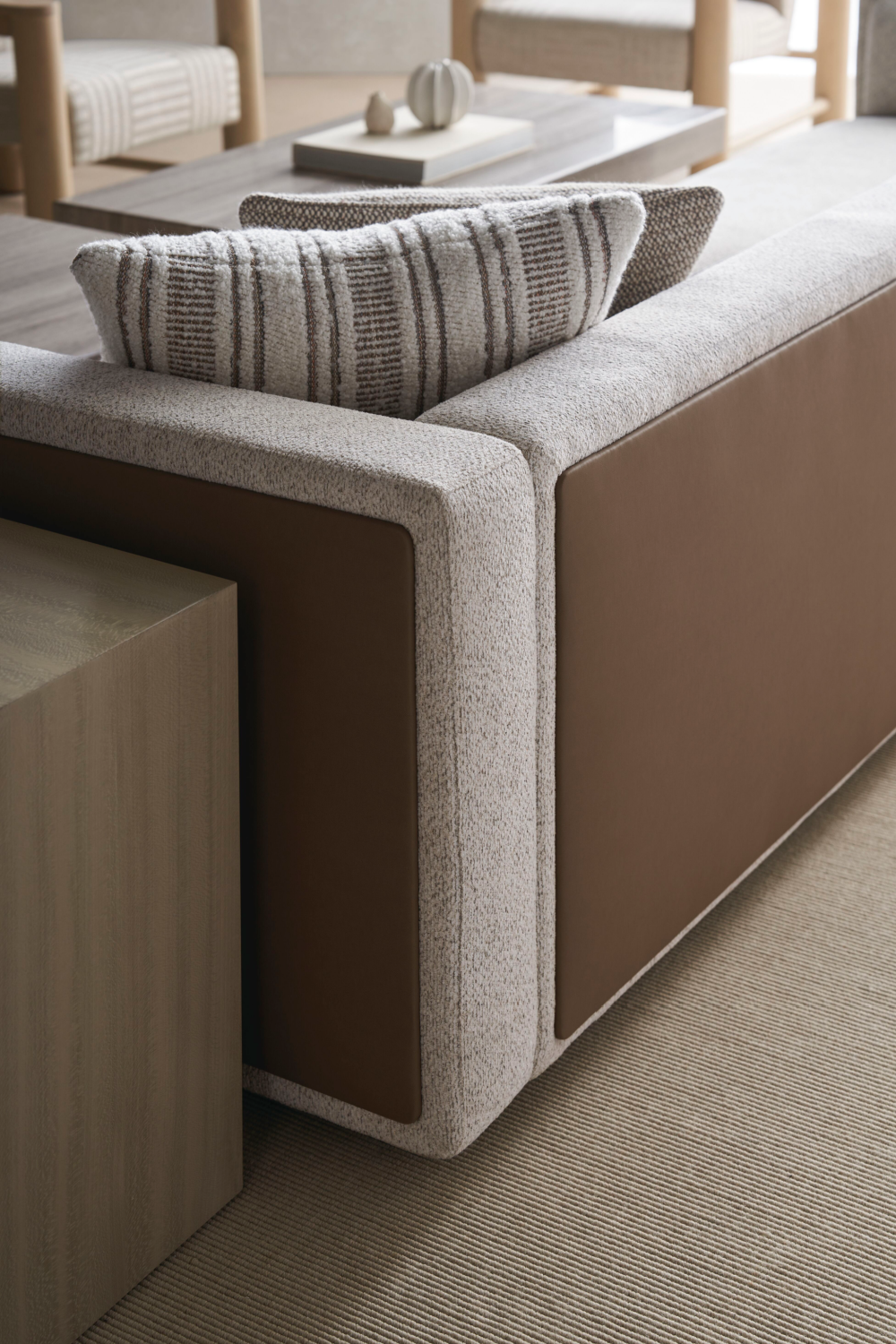 Cream Minimalist Sectional Sofa | Caracole Unity | Oroa.com