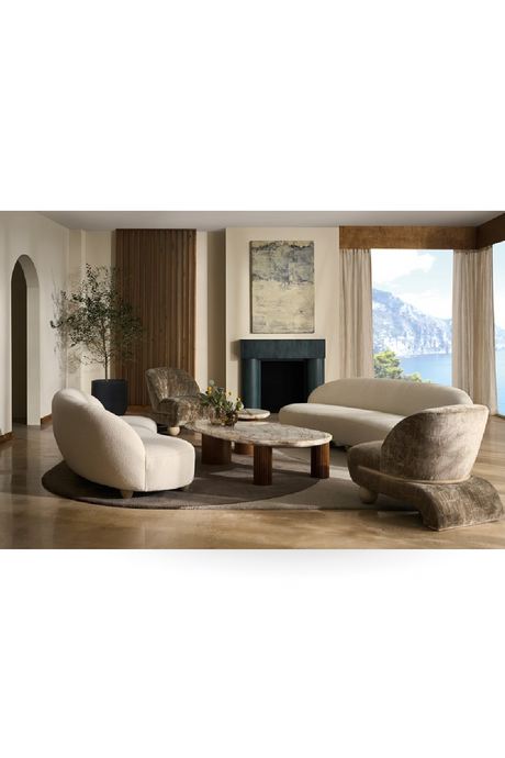 Bouclé Serpentine Sofa | Caracole Tulum | Oroa.com
