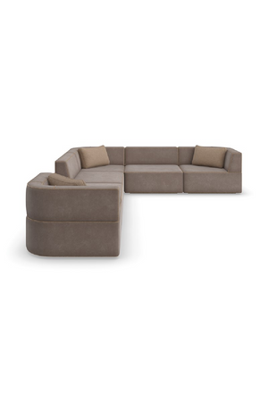 Brown Welted Sectional Sofa | Caracole Marbella | Oroa.com