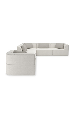 White Welted Sectional Sofa | Caracole Marbella | Oroa.com
