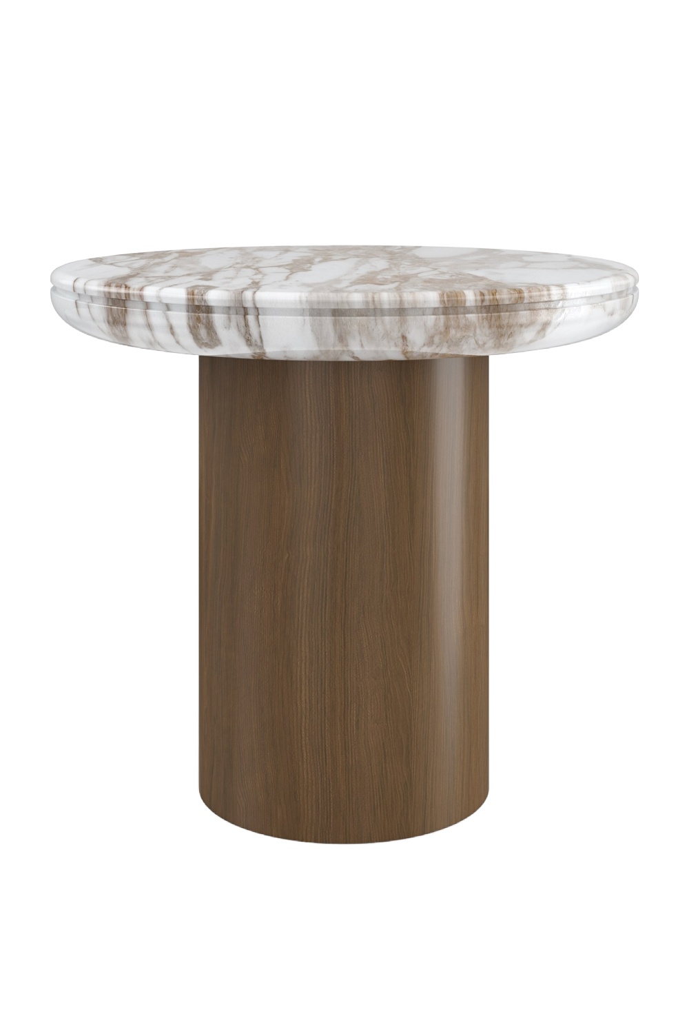 Cylindrical Walnut Base Side Table | Caracole Seychelles | Oroa.com