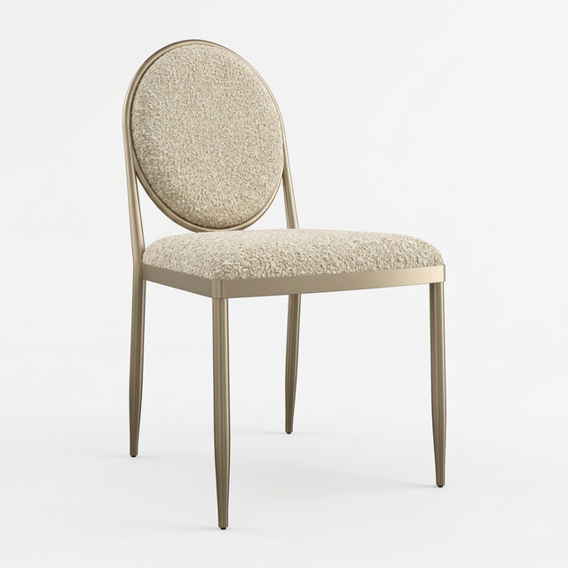 Oval-Back Bouclé Dining Chairs (2) | Caracole Capri | Oroa.com