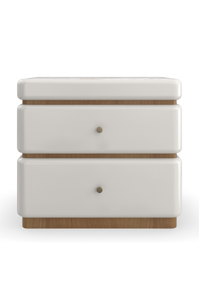 White 2-Drawer Nightstand | Caracole Milos | Oroa.com