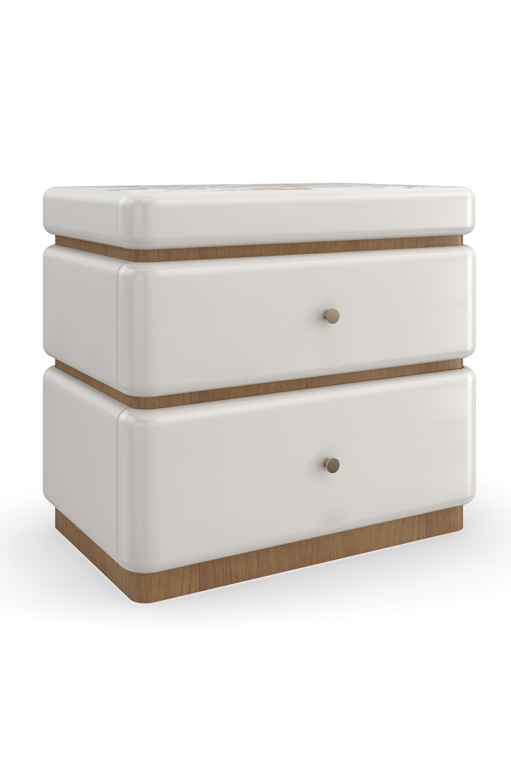 White 2-Drawer Nightstand | Caracole Milos | Oroa.com
