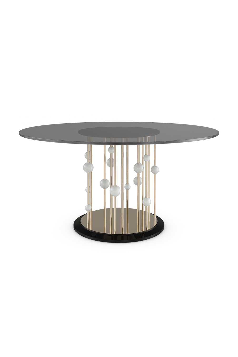 Round Gray Glass Dining Table | Caracole Orbit | Oroa.com