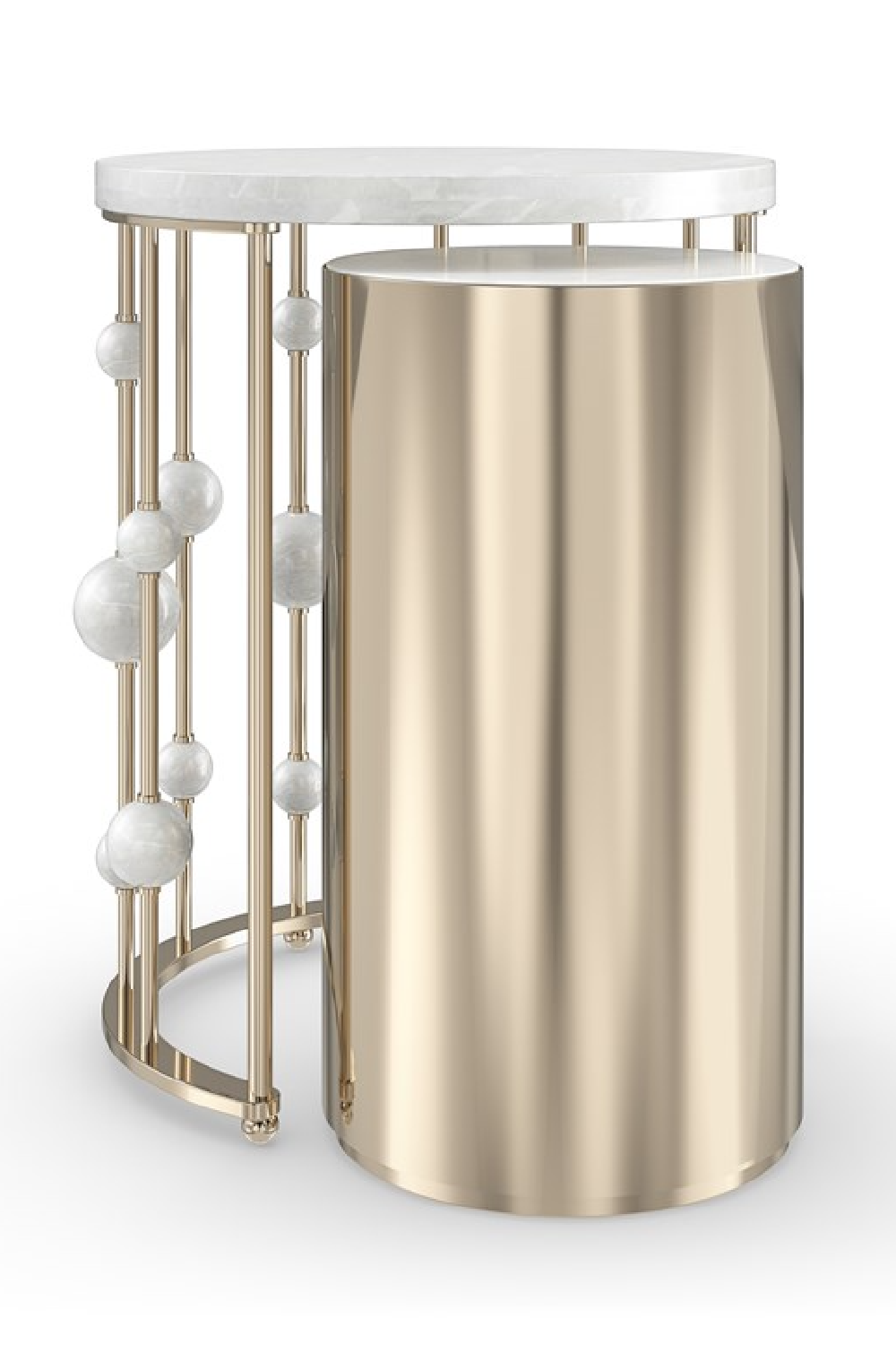 White Marble Nesting Accent Table | Caracole Orbit | Oroa.com