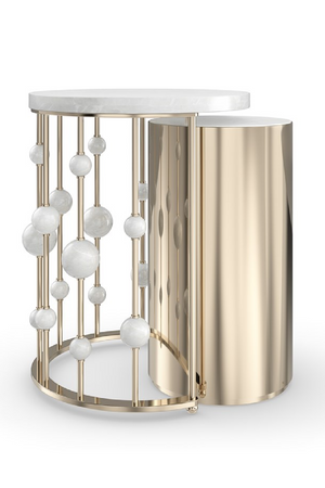 White Marble Nesting Accent Table | Caracole Orbit | Oroa.com