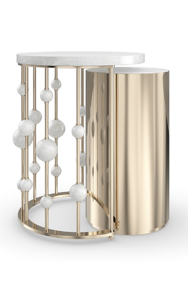 White Marble Nesting Accent Table | Caracole Orbit | Oroa.com