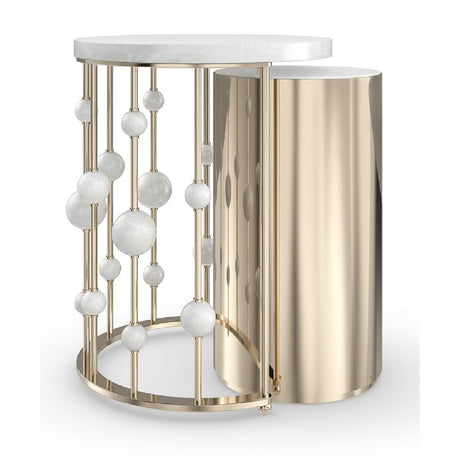 White Marble Nesting Accent Table | Caracole Orbit | Oroa.com