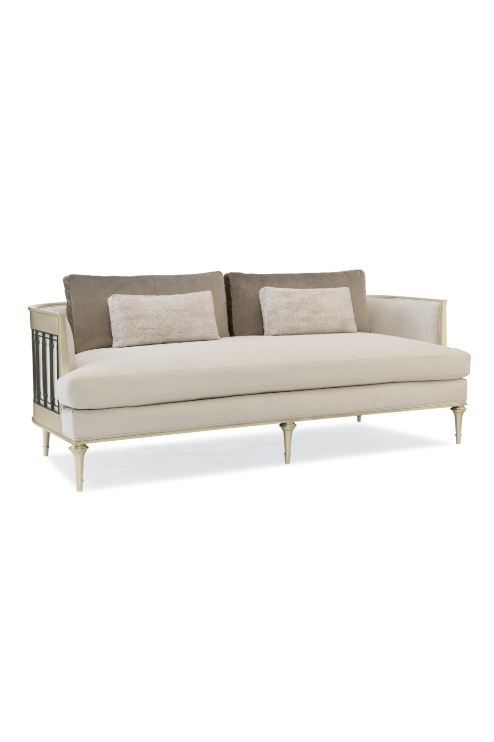 Wraparound Tungsten Sofa | Caracole Quit Your Metal-ing | Oroa.com