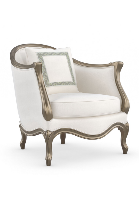 White Cabriole Lounge Chair | Caracole Le Chaise | Oroa.com