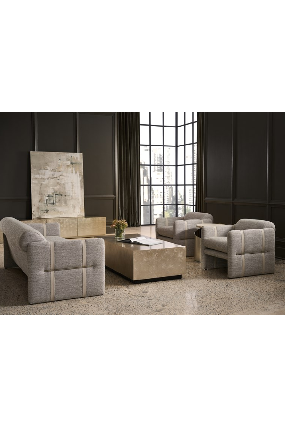 Taupe Lounge Armchair | Caracole Cigar Club | Oroa.com