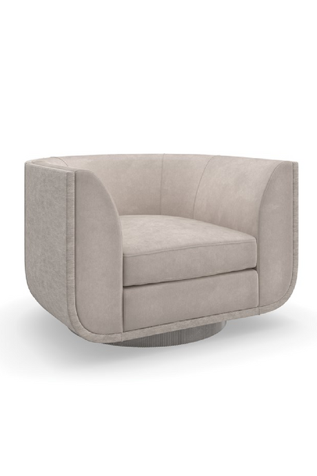 Taupe Velvet Swivel Lounge Chair | Caracole Clipper | Oroa.com