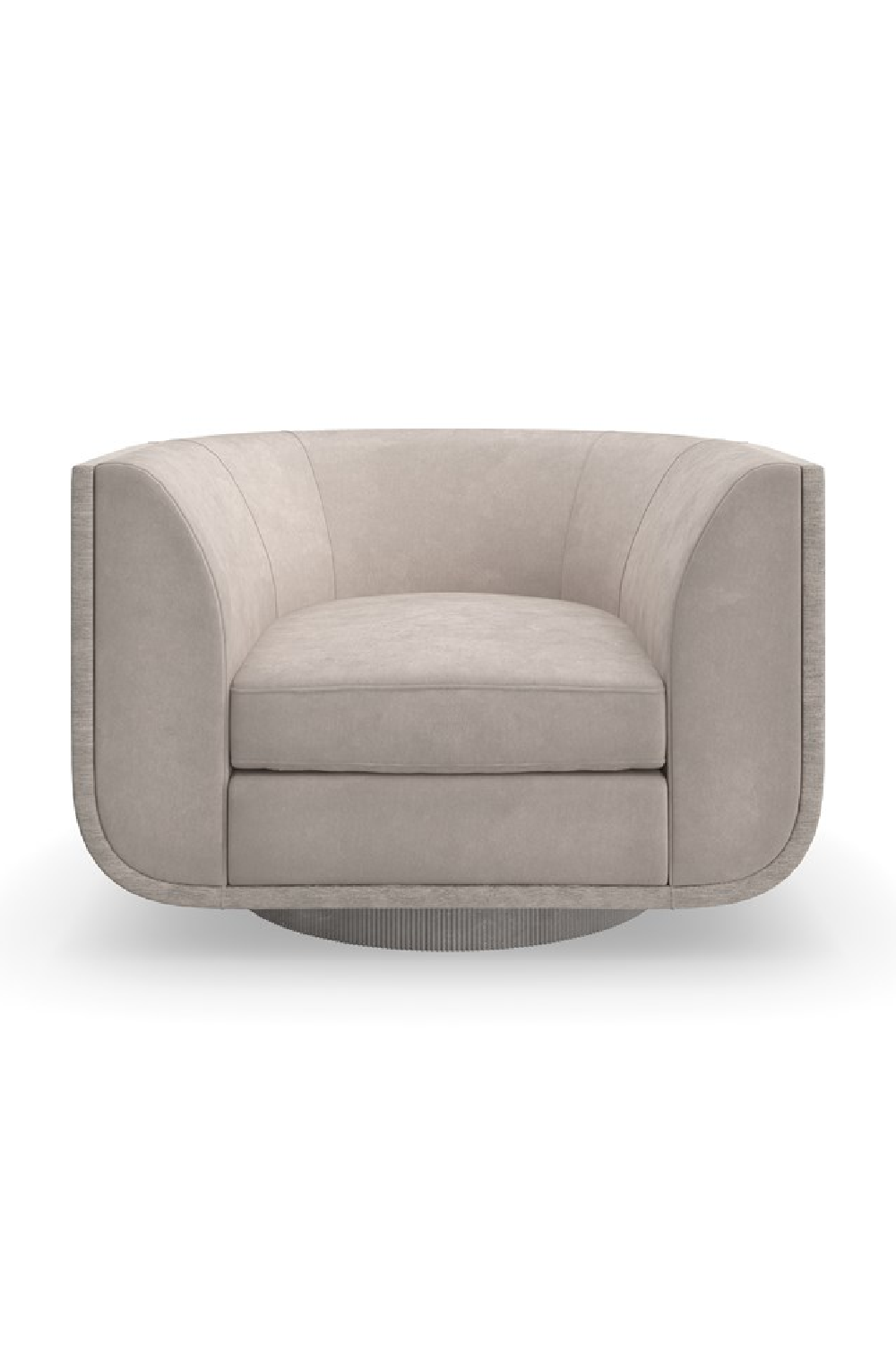 Taupe Velvet Swivel Lounge Chair | Caracole Clipper | Oroa.com