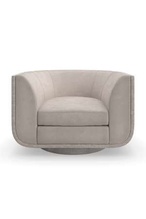 Taupe Velvet Swivel Lounge Chair | Caracole Clipper | Oroa.com
