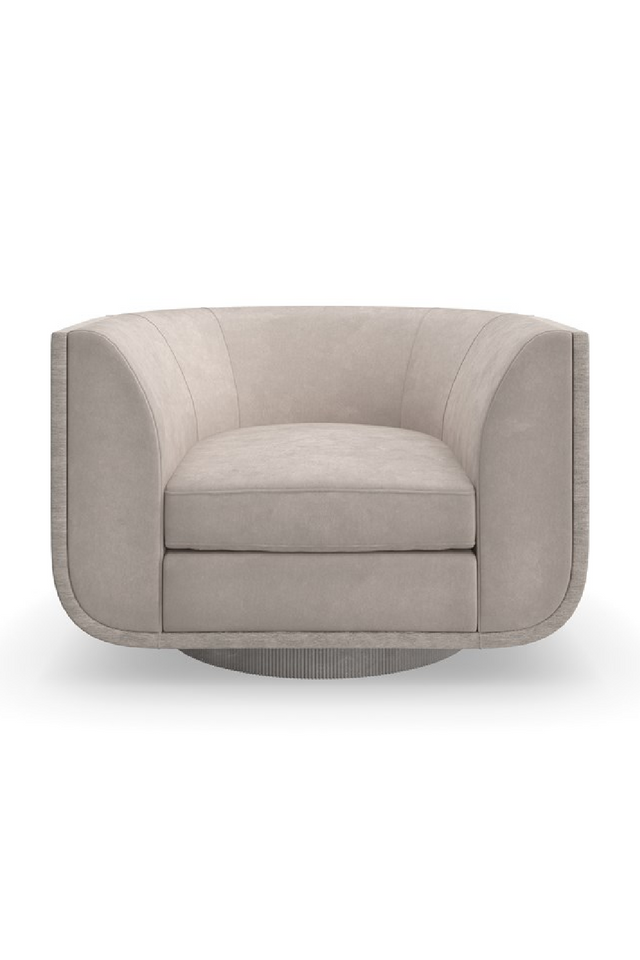 Taupe Velvet Swivel Lounge Chair | Caracole Clipper | Oroa.com