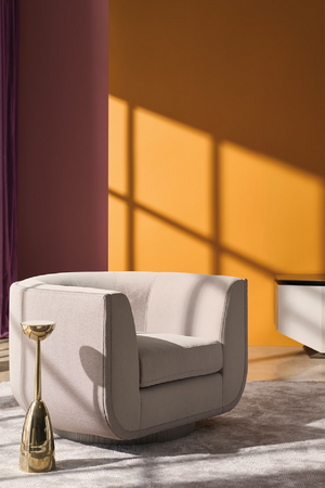 Taupe Velvet Swivel Lounge Chair | Caracole Clipper | Oroa.com