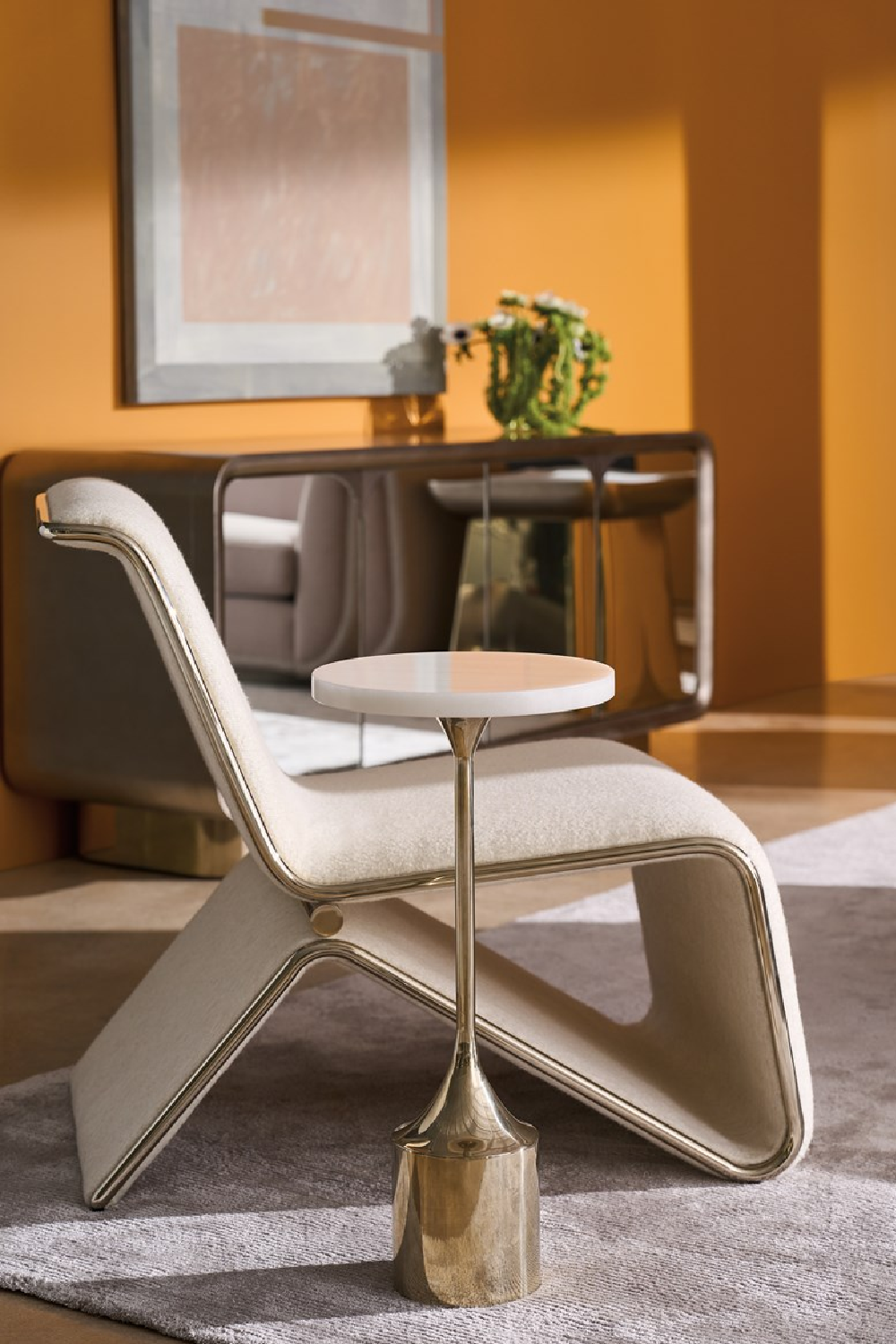 Modern Sculptural Lounge Chair | Caracole Parallax | Oroa.com