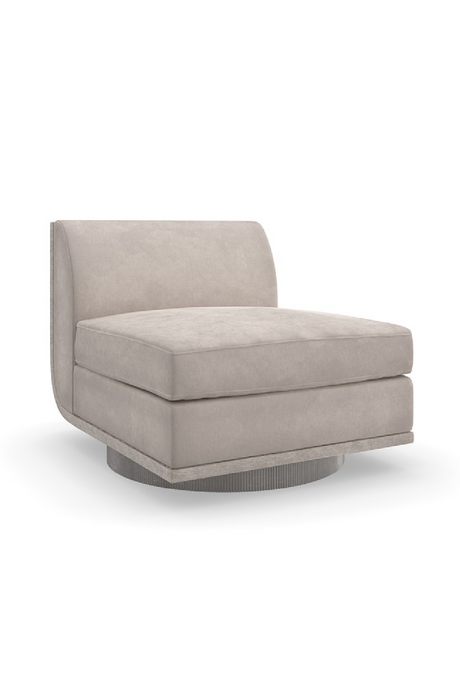 Taupe Velvet Lounge Chair | Caracole Clipper | Oroa.com